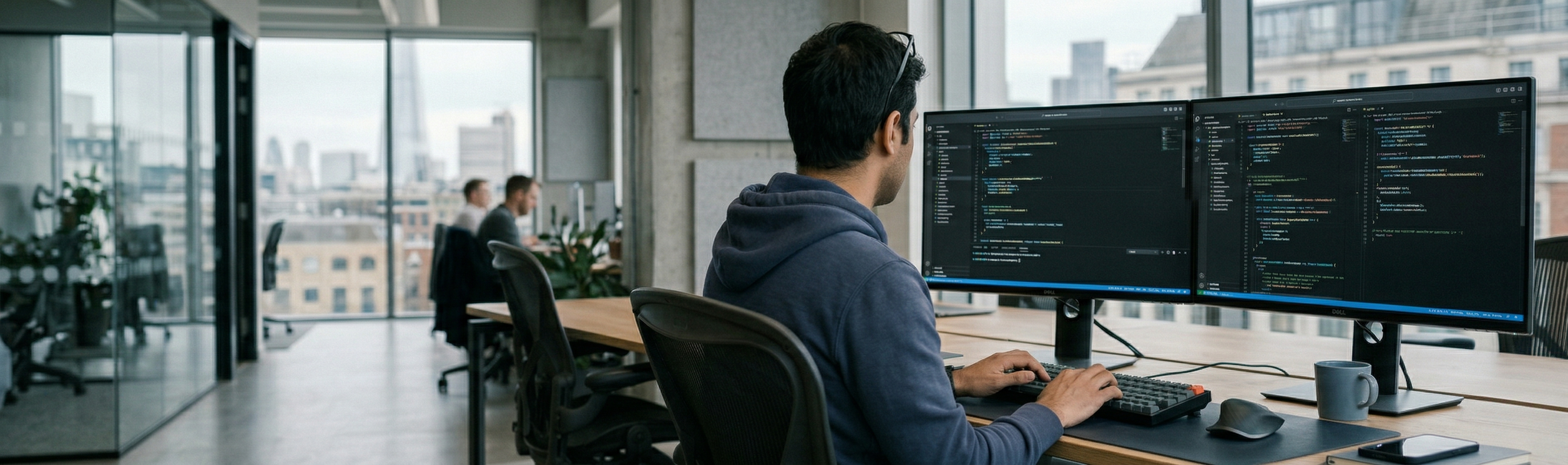 Developer working on R&D software project